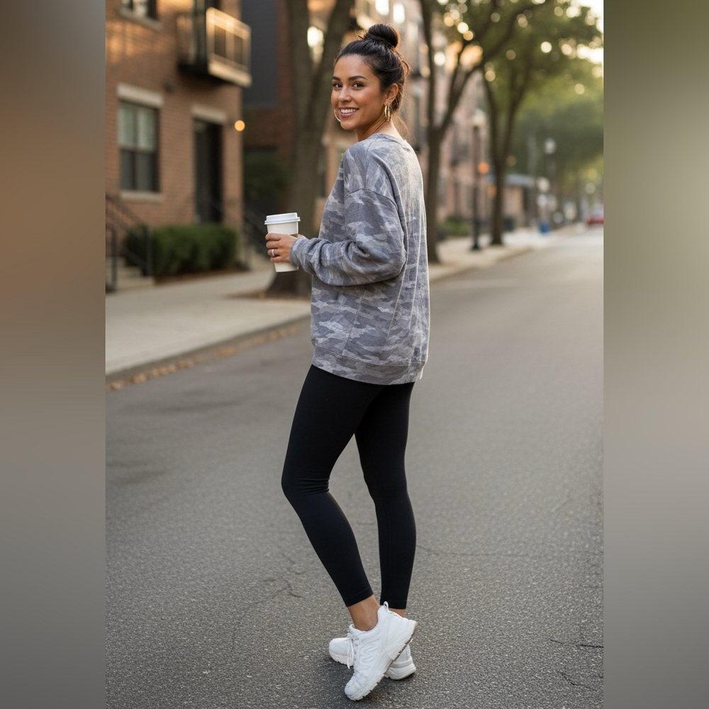 EUC Athleta Camouflage Long Sleeve Crewneck